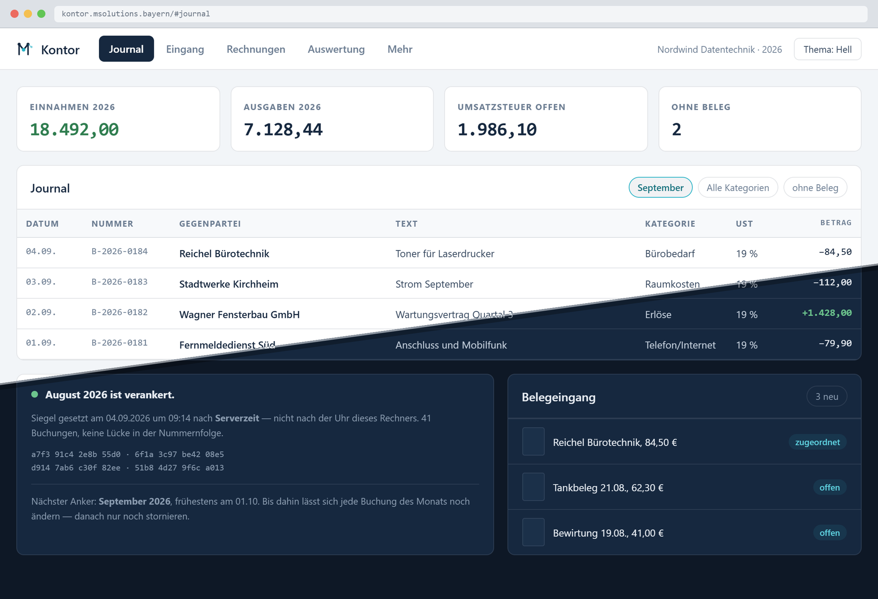 Kontor · Journal
